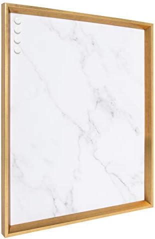 Kate and Laurel Calter Magnetic Bulletin Board with Glam Cararra Marble Design 215x275 Gold