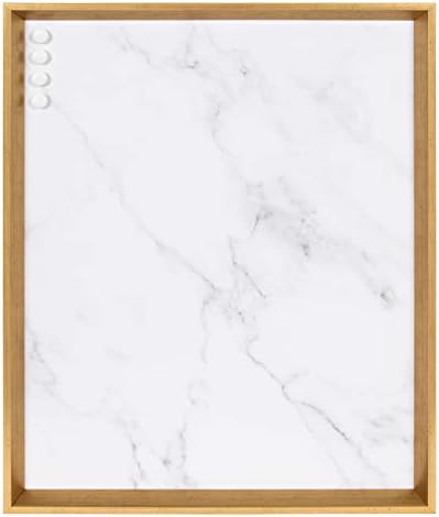 Kate and Laurel Calter Magnetic Bulletin Board with Glam Cararra Marble Design 215x275 Gold