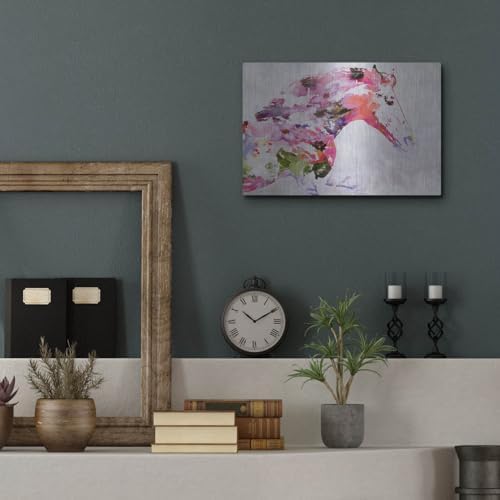 Abstract Pink Horse Metal Wall Art 16x12