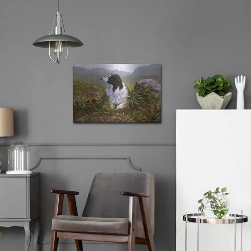 Thoughtful Border Collie Metal Wall Art 24x16