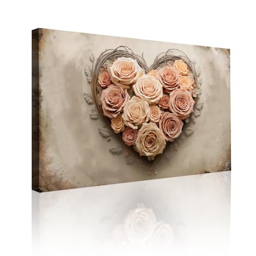 Floral Heart Wall Art III 12x18 - Heart Decor for Home