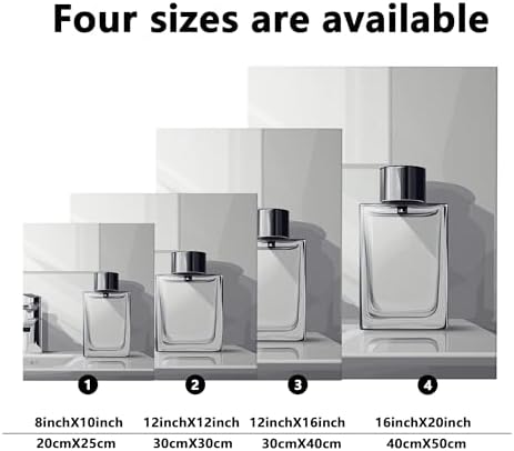 Elegant Grey Perfume Bottle Wall Art 12x12 Inch Canvas Decor
