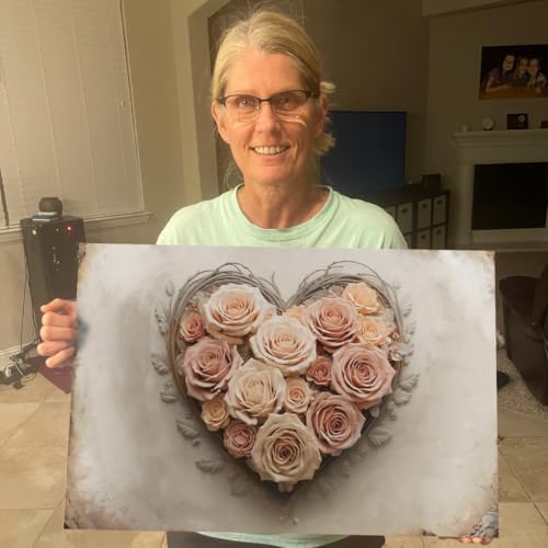 Floral Heart Wall Art III 12x18 - Heart Decor for Home