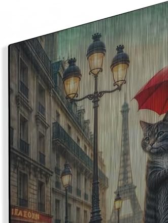 Cat In Paris Metal Wall Art 24x24