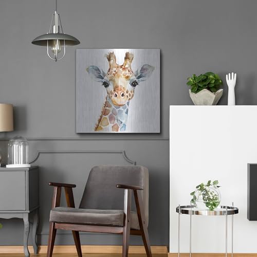 Baby Giraffe Metal Wall Art 24x24 Inches