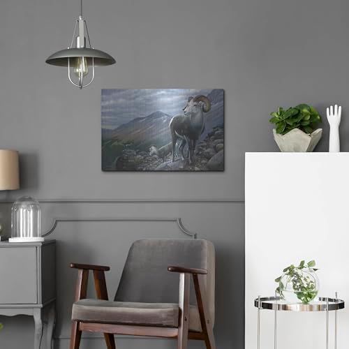 Generations Stone Sheep Metal Wall Art by Mark Mueller 24x16