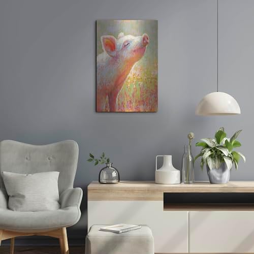 Little Pink Piglet Metal Wall Art 16x24