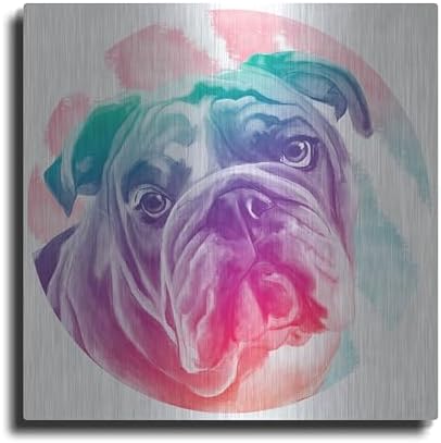 Faded Bulldog Metal Wall Art 24x24