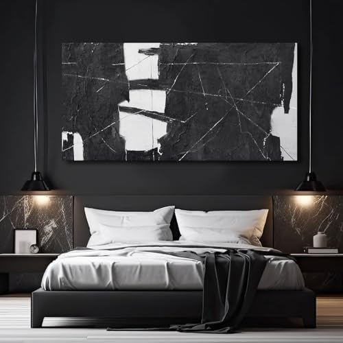 VAYIMDH Black Art Abstract Wall Decor 29x58 Inches