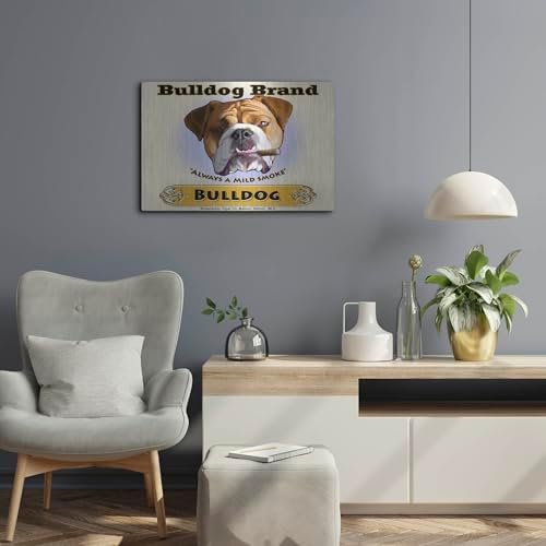 Bulldog Cigar Metal Wall Art 24x16