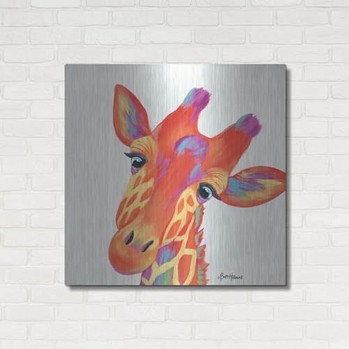Cheery Giraffe Metal Wall Art 36x36