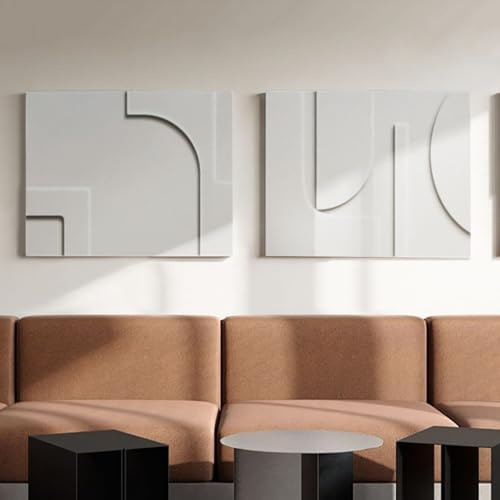 Homary 2-Piece White Japandi Wall Art Set
