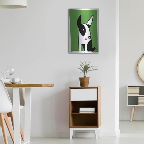Dog on Green Metal Wall Art 16x24
