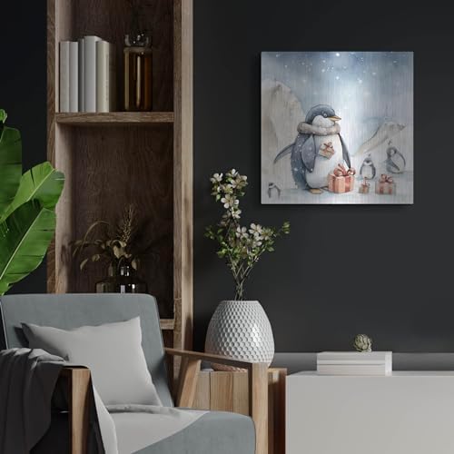 Penguin Presents Metal Wall Art 24x24 Inches