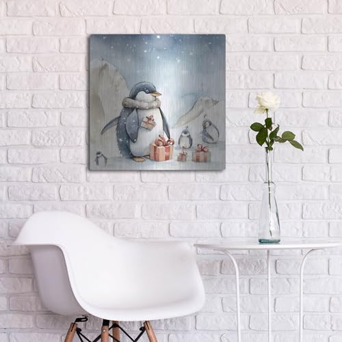 Penguin Presents Metal Wall Art 24x24 Inches