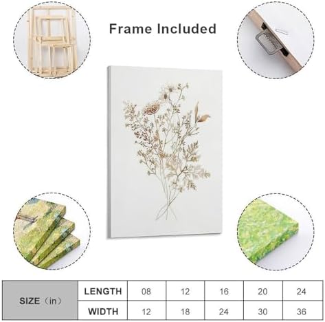 Vintage Inspired Dried Flower Wall Art Poster 8x12inch