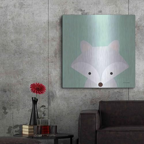 Cuddly Fox Metal Wall Art 36x36