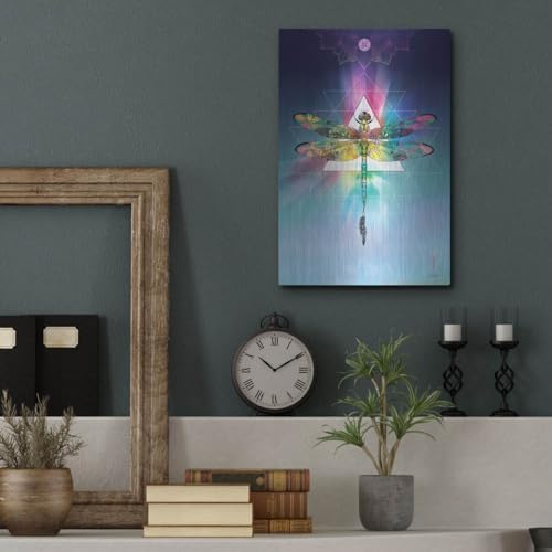 Cosmic Dragonfly Metal Wall Art 12x16