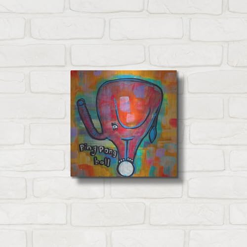 4331 Elephant Ping Pong Ball Metal Wall Art 12x12