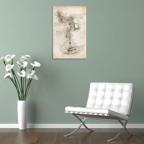 Telescope Inspired Sketches Wall Art Poster 20x30inch