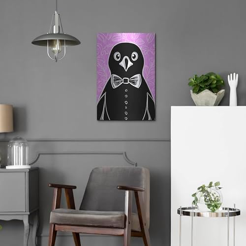 Penguin With A Bow Tie Metal Wall Art 16x24