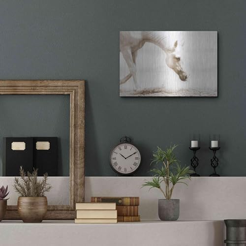 Trail Horse Sepia Metal Wall Art 16x12