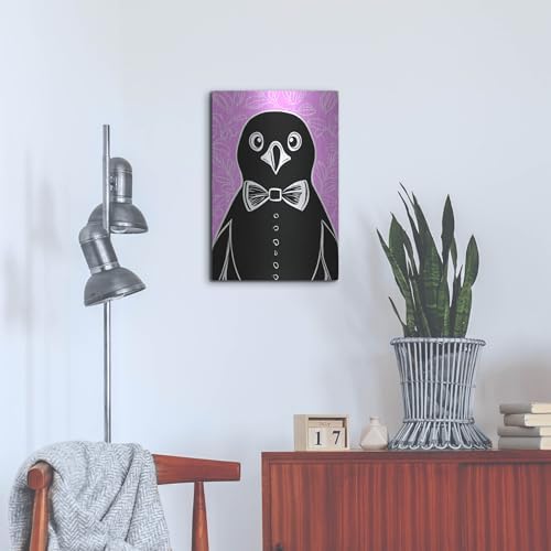 Penguin With A Bow Tie Metal Wall Art 16x24