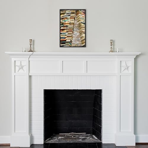 Amanti Art Framed Canvas Art 23x16 Book Sculpture at Prague City Library 2