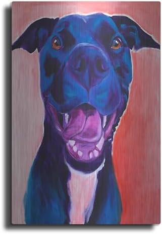 Pit Bull - Crysanthemum Metal Wall Art 16x24