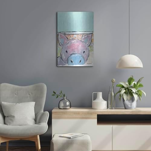 Oink Oink Metal Wall Art 16x24 Inches