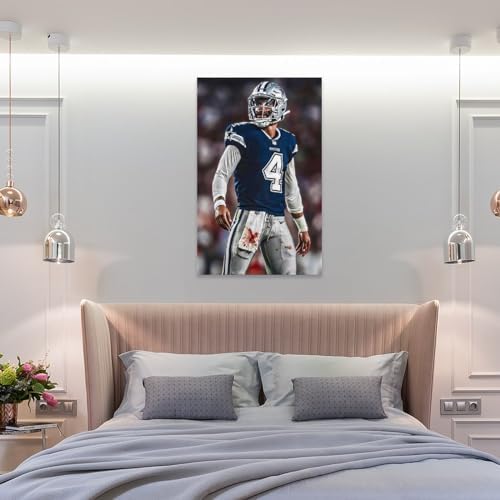 Dak Prescott Football Art Poster Print Canvas 24x36inch