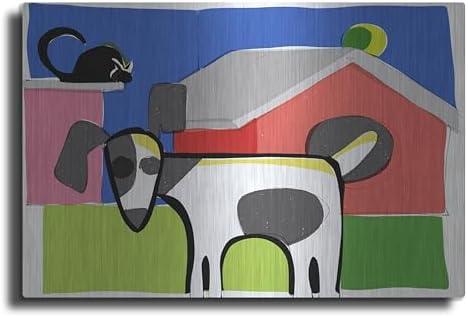 Dog on Farm Metal Wall Art 24x16 by Irena Orlov