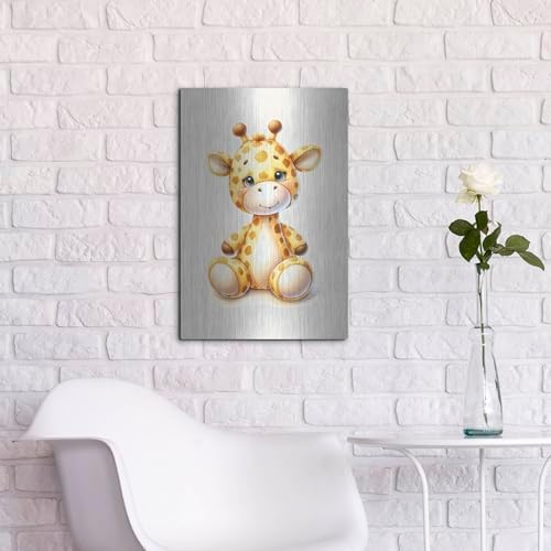 Cuddly Giraffe Metal Wall Art 16x24