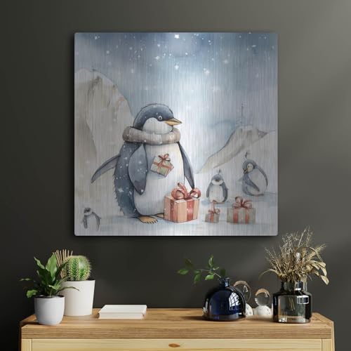 Penguin Presents Metal Wall Art 24x24 Inches
