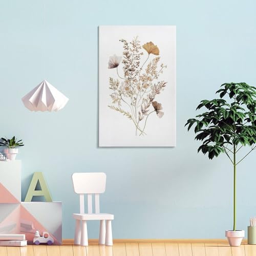 Vintage Inspired Dried Flower Wall Decor Print Canvas Poster 8x12 Inch