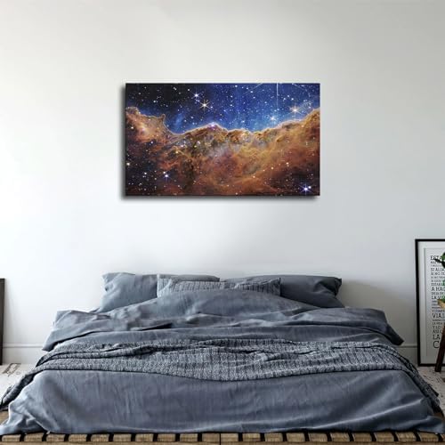 Space Telescope Cosmic Cliff Carina Nebula Poster Decorative Art Framed 16x24in