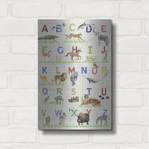 Alphabet Animals Metal Wall Art by Alicia Ludwig 12x16