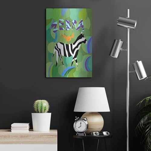 Zebra Metal Wall Art by Holly McGee 16x24