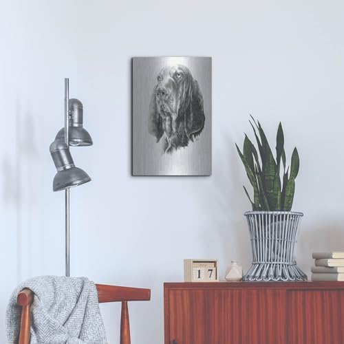 B and T Coonhound Metal Wall Art 16x24