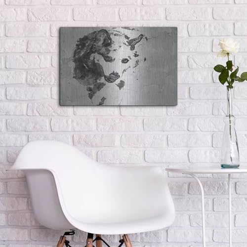 Forest Wolf Metal Wall Art 24x16