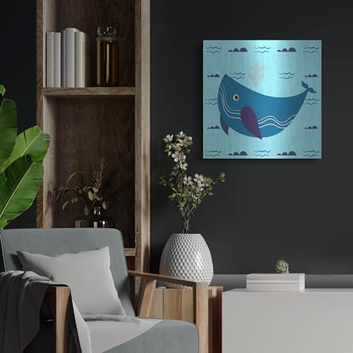 Cute Whale 2 Metal Wall Art 24x24