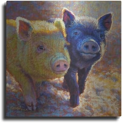 Piggy Pals Metal Wall Art 24x24 Inches