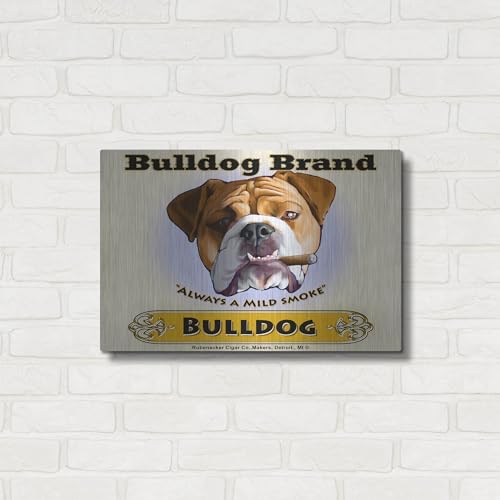 Bulldog Cigar Metal Wall Art 24x16