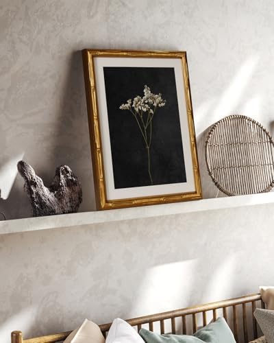 InSimSea Gold Bamboo Framed Canvas Wall Art 11x14inch