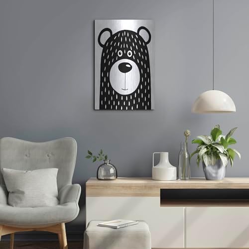 Vanilla Bear Metal Wall Art by Lucia Stewart 16x24