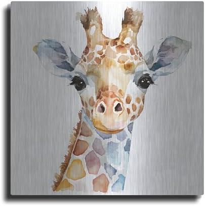 Baby Giraffe Metal Wall Art 24x24 Inches