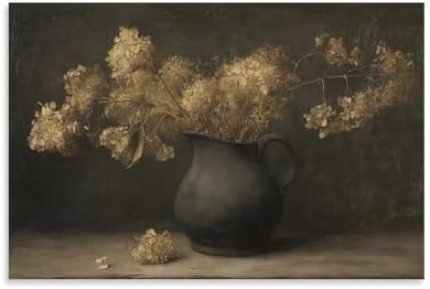 Vintage Dried Hydrangea Flowers Wall Art Canvas Print 12x18inch