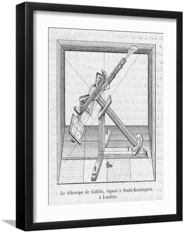 Galileos Telescope Wall Art Print 16x20 Black Frame