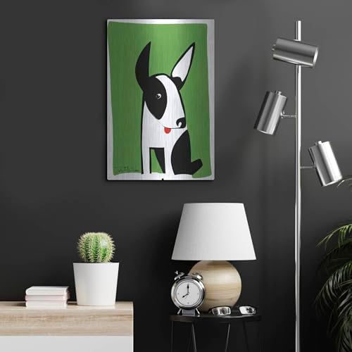 Dog on Green Metal Wall Art 16x24