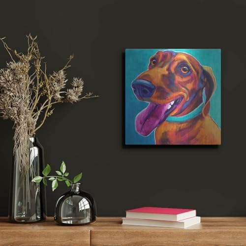 Dachshund - Turquoise Metal Wall Art